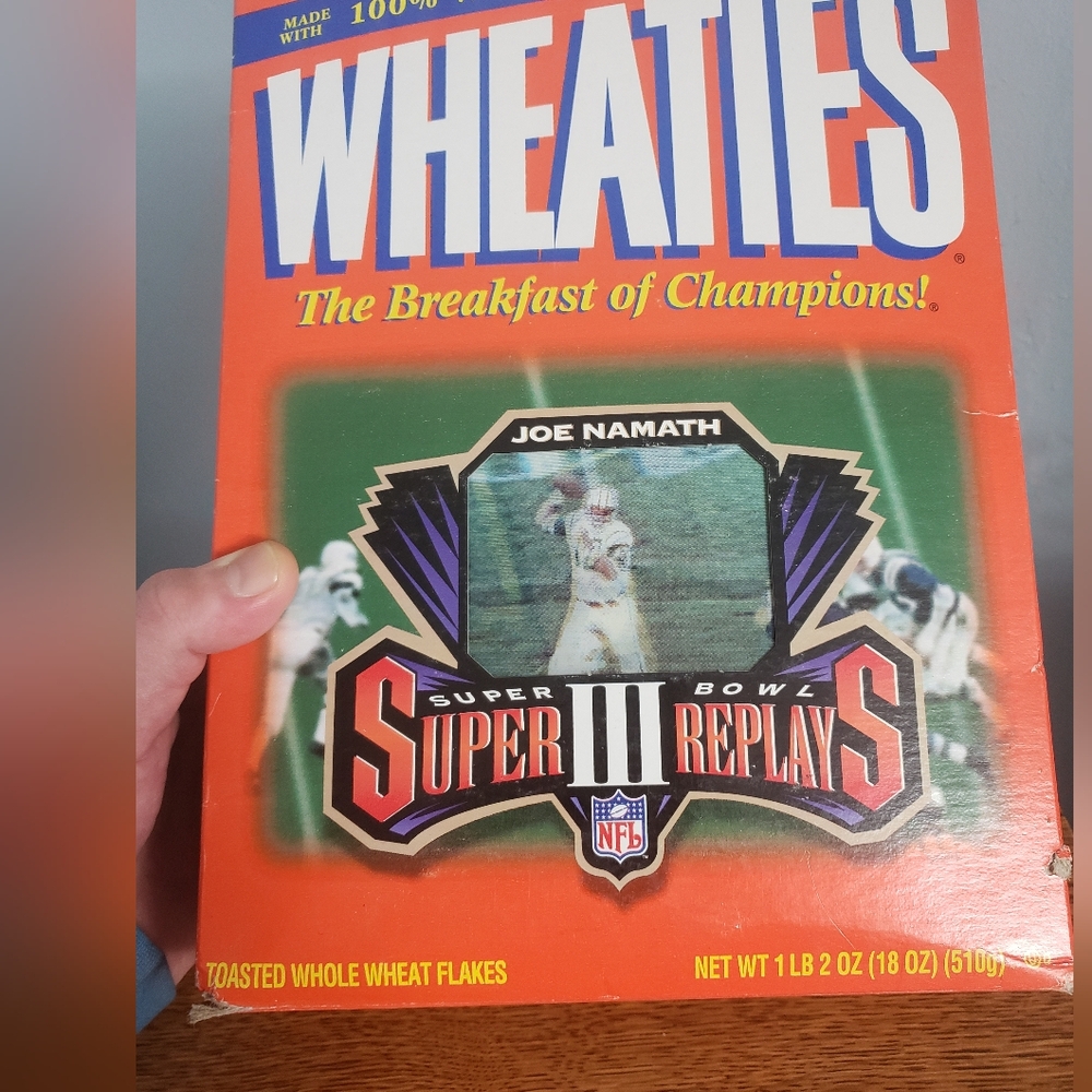 Joe namath Wheaties box